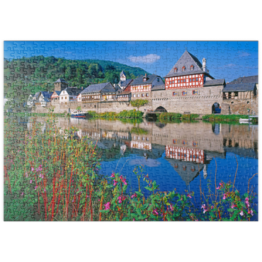 puzzleplate Altes Wirtshaus an der Lahn, Lahntal, Rheinland-Pfalz 500 Puzzle