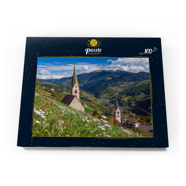 Villanders gegen Klausen und Kloster Säben, Provinz Bozen, Trentino-Südtirol 100 Puzzle Schachtel Ansicht3