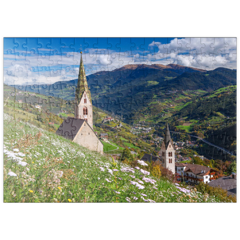 puzzleplate Villanders gegen Klausen und Kloster Säben, Provinz Bozen, Trentino-Südtirol 200 Puzzle