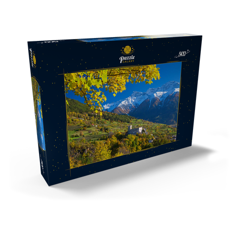 Churburg gegen Stilfser Joch Nationalpark, Schluderns, Vinschgau, Trentino-Südtirol 500 Puzzle Schachtel Ansicht2