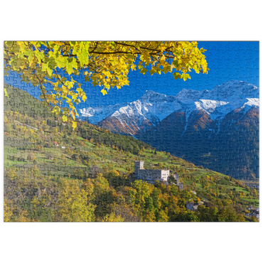 puzzleplate Churburg gegen Stilfser Joch Nationalpark, Schluderns, Vinschgau, Trentino-Südtirol 500 Puzzle