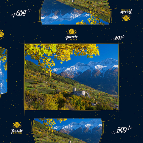 Churburg gegen Stilfser Joch Nationalpark, Schluderns, Vinschgau, Trentino-Südtirol 500 Puzzle Schachtel 3D Modell