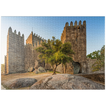 puzzleplate romanische Festungsanlage in Guimarães am Abend 1000 Puzzle