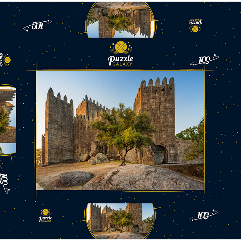 romanische Festungsanlage in Guimarães am Abend 100 Puzzle Schachtel 3D Modell