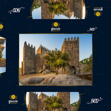 romanische Festungsanlage in Guimarães am Abend 500 Puzzle Schachtel 3D Modell