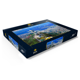 Darstellung des Puzzle Motivs Blick auf Corcovado mit Christusstatue und Zuckerhut (404m), Rio de Janeiro, Brasilien - Puzzleteile: 100