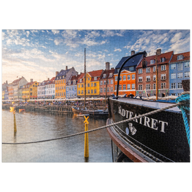 Darstellung des Puzzle-Motivs Abendstimmung in Kopenhagen am Stichkanal – Puzzleteile: 1000