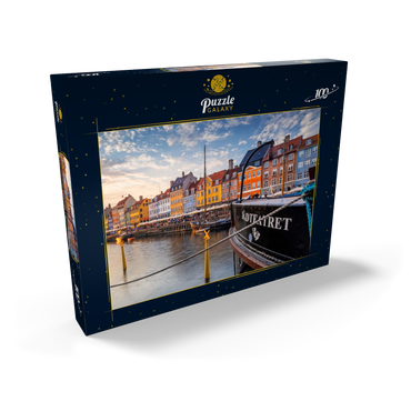 Abendstimmung am Stichkanal Nyhavn im Stadtteil Frederiksstaden 100 Puzzle Schachtel Ansicht2