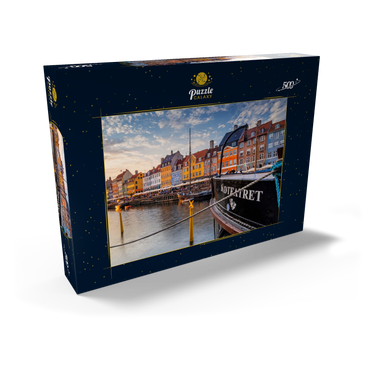 Abendstimmung am Stichkanal Nyhavn im Stadtteil Frederiksstaden 500 Puzzle Schachtel Ansicht2