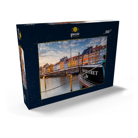 Abendstimmung am Stichkanal Nyhavn im Stadtteil Frederiksstaden 500 Puzzle Schachtel Ansicht2