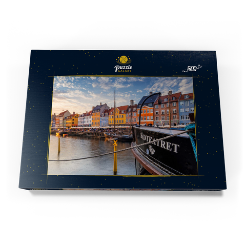 Abendstimmung am Stichkanal Nyhavn im Stadtteil Frederiksstaden 500 Puzzle Schachtel Ansicht3