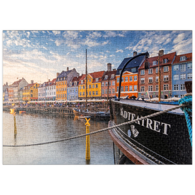 Darstellung des Puzzle-Motivs Abendstimmung in Kopenhagen am Stichkanal – Puzzleteile: 500
