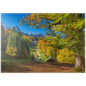 Darstellung des Puzzle-Motivs Wamberg, Kirche St. Anna gegen Daniel, Garmisch-Partenkirchen, Oberbayern – Puzzleteile: 1000