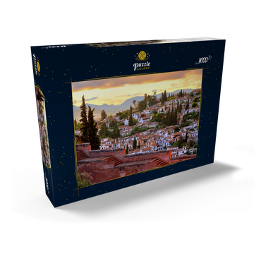 Blick von der Alhambra zum Stadtteil Albaicin, Granada, Andalusien, Spanien 1000 Puzzle Schachtel Ansicht2