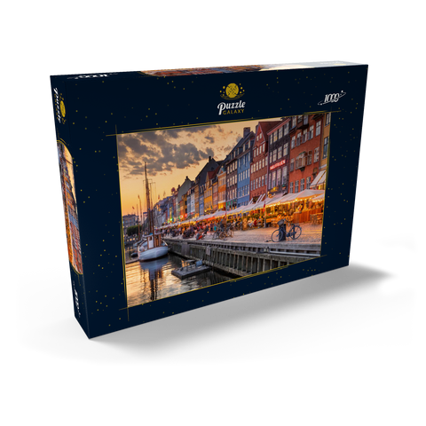 Abendstimmung am Stichkanal Nyhavn im Stadtteil Frederiksstaden 1000 Puzzle Schachtel Ansicht2