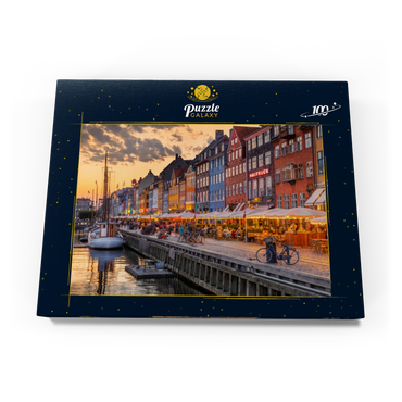 Abendstimmung am Stichkanal Nyhavn im Stadtteil Frederiksstaden 100 Puzzle Schachtel Ansicht3