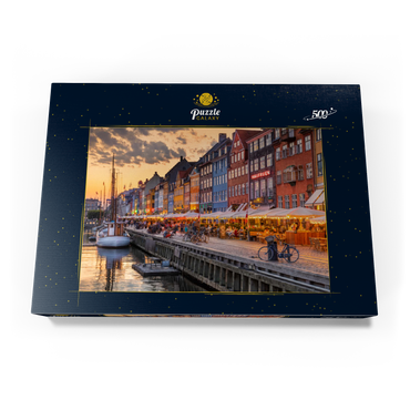Abendstimmung am Stichkanal Nyhavn im Stadtteil Frederiksstaden 500 Puzzle Schachtel Ansicht3