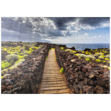 puzzleplate Weg an der Küste bei Las Puntas, El Golfo, Insel El Hierro, Kanarische Inseln, Spanien 1000 Puzzle