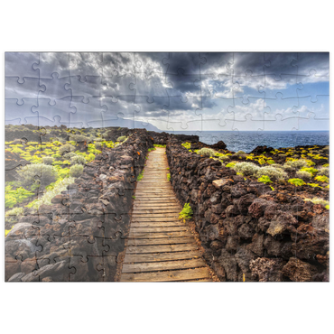 puzzleplate Weg an der Küste bei Las Puntas, El Golfo, Insel El Hierro, Kanarische Inseln, Spanien 100 Puzzle