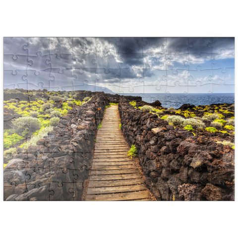 puzzleplate Weg an der Küste bei Las Puntas, El Golfo, Insel El Hierro, Kanarische Inseln, Spanien 100 Puzzle