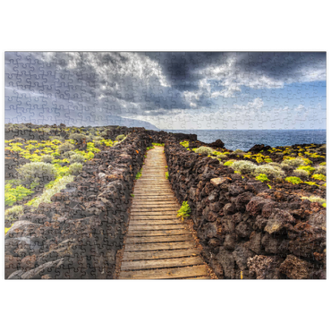 puzzleplate Weg an der Küste bei Las Puntas, El Golfo, Insel El Hierro, Kanarische Inseln, Spanien 500 Puzzle