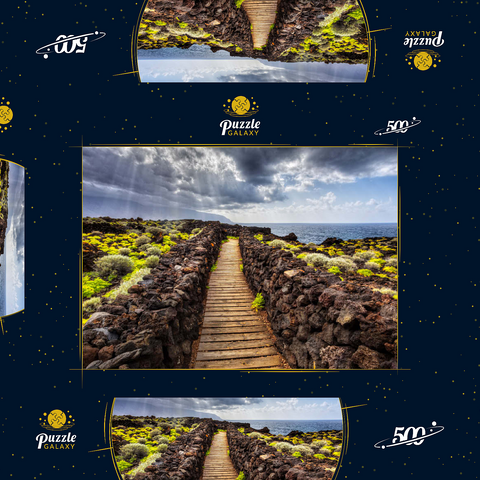 Weg an der Küste bei Las Puntas, El Golfo, Insel El Hierro, Kanarische Inseln, Spanien 500 Puzzle Schachtel 3D Modell