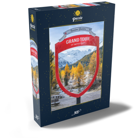Val Morteratsch mit Blick zu Bernina Gruppe 500 Puzzle Schachtel Ansicht2