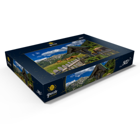 Darstellung des Puzzle Motivs Kreuz an der Fischbachalm (1402m) gegen Soierngruppe, Oberbayern - Puzzleteile: 500