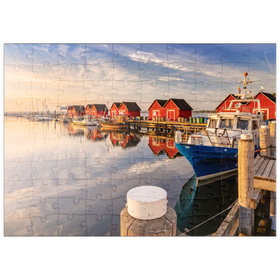 Darstellung des Puzzle Motivs Fischereihafen Weiße Wiek im Ostseebad Boltenhagen - Puzzleteile: 100