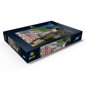 Darstellung des Puzzle Motivs Fachwerkhäuser an der Rur, Monschau - Puzzleteile: 500