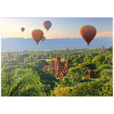 puzzleplate Heißluftballons über der Ebene der Pagoden, Myanmar (Burma) 1000 Puzzle