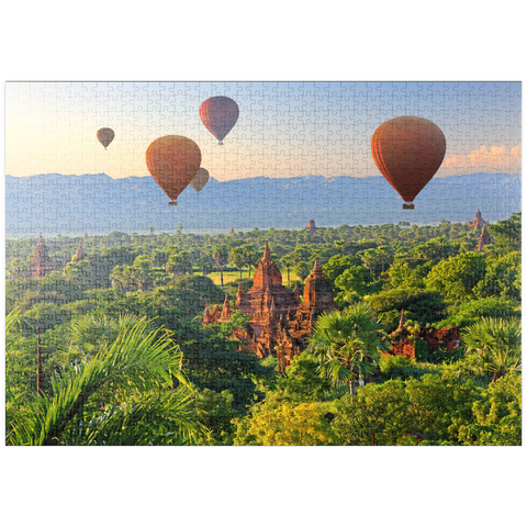 puzzleplate Heißluftballons über der Ebene der Pagoden, Myanmar (Burma) 1000 Puzzle