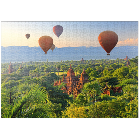 Darstellung des Puzzle Motivs Heißluftballons über der Ebene der Pagoden, Myanmar (Burma) - Puzzleteile: 1000