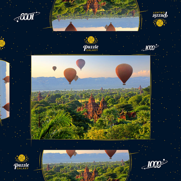 Heißluftballons über der Ebene der Pagoden, Myanmar (Burma) 1000 Puzzle Schachtel 3D Modell