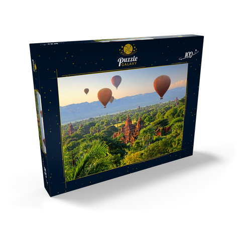 Heißluftballons über der Ebene der Pagoden, Myanmar (Burma) 100 Puzzle Schachtel Ansicht2
