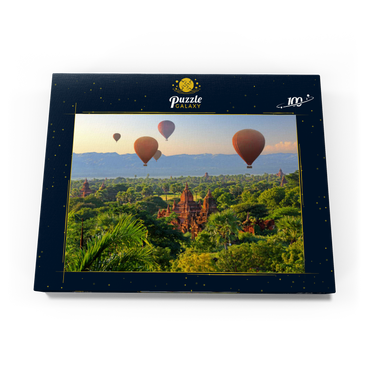 Heißluftballons über der Ebene der Pagoden, Myanmar (Burma) 100 Puzzle Schachtel Ansicht3