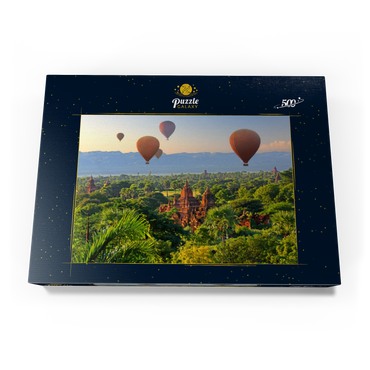 Heißluftballons über der Ebene der Pagoden, Myanmar (Burma) 500 Puzzle Schachtel Ansicht3