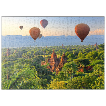 puzzleplate Heißluftballons über der Ebene der Pagoden, Myanmar (Burma) 500 Puzzle