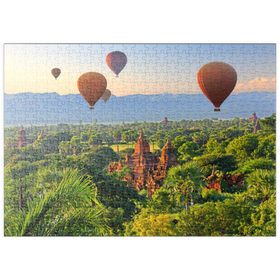 Darstellung des Puzzle Motivs Heißluftballons über der Ebene der Pagoden, Myanmar (Burma) - Puzzleteile: 500