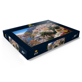 Darstellung des Puzzle Motivs Blick auf den Strand und Ort Positano, Halbinsel von Sorrent, Italien - Puzzleteile: 100