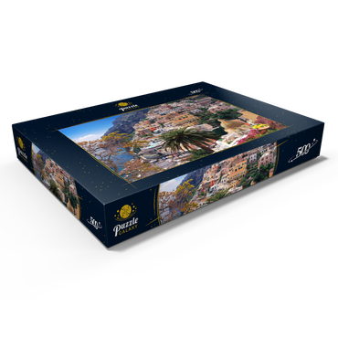 Blick auf den Strand und Ort Positano, Halbinsel von Sorrent, Italien 500 Puzzle Schachtel Ansicht1