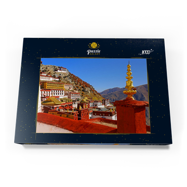 Blick zum Ganden Kloster am Berg Drog Riboche bei Tagtse Dzong 1000 Puzzle Schachtel Ansicht3