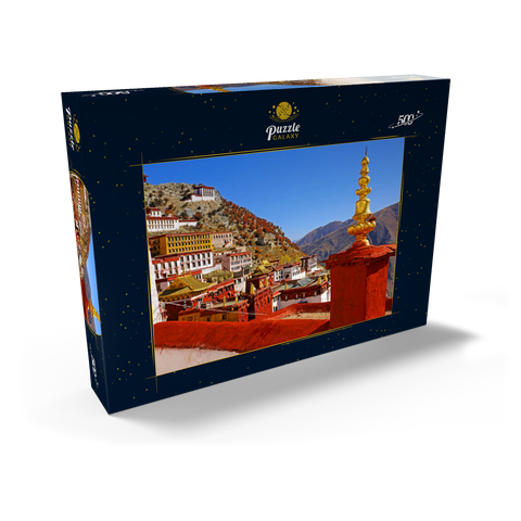 Blick zum Ganden Kloster am Berg Drog Riboche bei Tagtse Dzong 500 Puzzle Schachtel Ansicht2