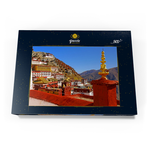 Blick zum Ganden Kloster am Berg Drog Riboche bei Tagtse Dzong 500 Puzzle Schachtel Ansicht3