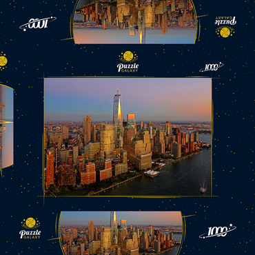 Blick zum One World Trade Center, Manhattan, USA 1000 Puzzle Schachtel 3D Modell