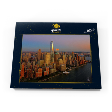 Blick zum One World Trade Center, Manhattan, USA 100 Puzzle Schachtel Ansicht3