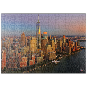 Darstellung des Puzzle Motivs Blick zum One World Trade Center, Manhattan, USA - Puzzleteile: 500