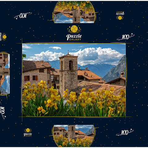 Ville del Monte, Tenno, Gardasee, Provinz Trient, Trentino-Südtirol, Italien 100 Puzzle Schachtel 3D Modell
