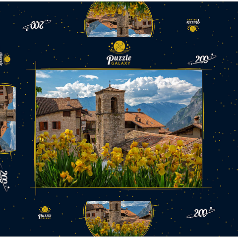 Ville del Monte, Tenno, Gardasee, Provinz Trient, Trentino-Südtirol, Italien 200 Puzzle Schachtel 3D Modell
