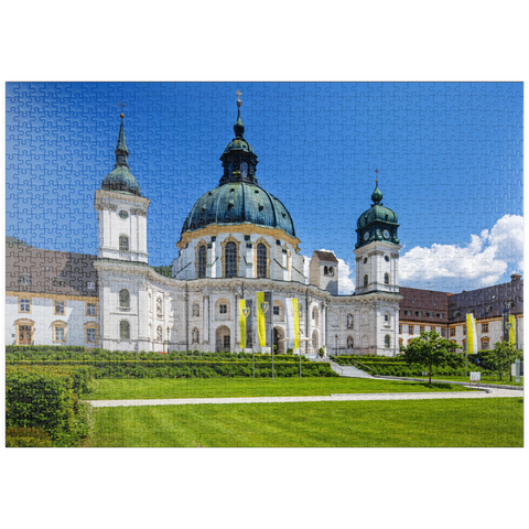 puzzleplate Kloster Ettal in den Ammergauer Alpen 1000 Puzzle